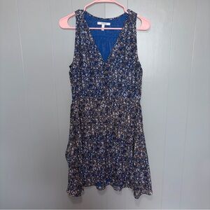 Derek Lam 10 Crosby Silk Blue Floral Tiered Sleeveless Dress Size 4